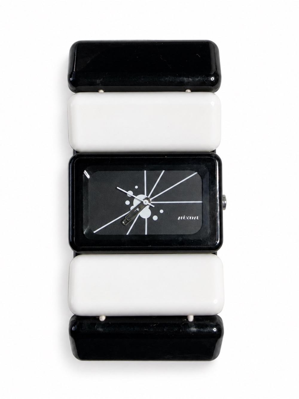 Vintage Y2K Nixon The Vega Black and White Watch